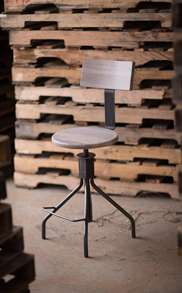 Screw Top Stool With Back